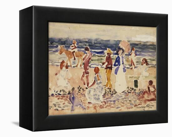 On the Beach, C.1920-23-Maurice Brazil Prendergast-Framed Premier Image Canvas