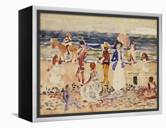 On the Beach, C.1920-23-Maurice Brazil Prendergast-Framed Premier Image Canvas