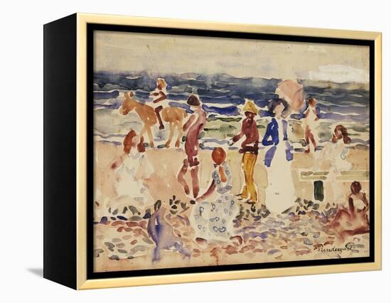 On the Beach, C.1920-23-Maurice Brazil Prendergast-Framed Premier Image Canvas