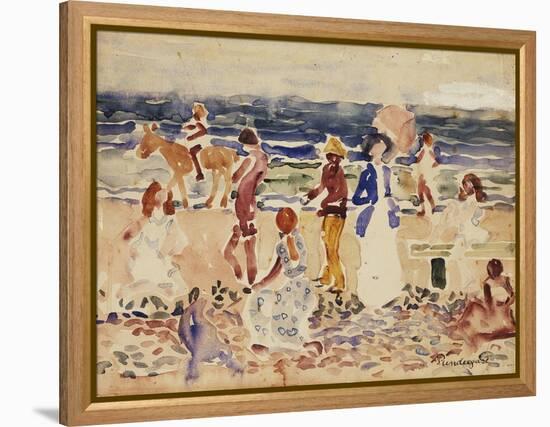 On the Beach, C.1920-23-Maurice Brazil Prendergast-Framed Premier Image Canvas