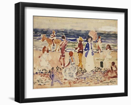 On the Beach, C.1920-23-Maurice Brazil Prendergast-Framed Giclee Print