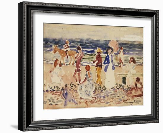 On the Beach, C.1920-23-Maurice Brazil Prendergast-Framed Giclee Print