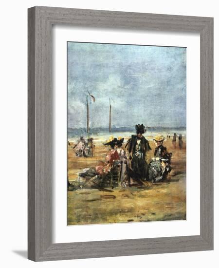 On the Beach, (Detail), 1880-Eugene Louis Boudin-Framed Giclee Print