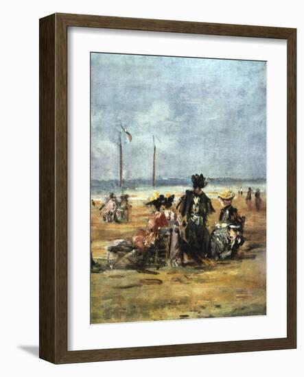 On the Beach, (Detail), 1880-Eugene Louis Boudin-Framed Giclee Print