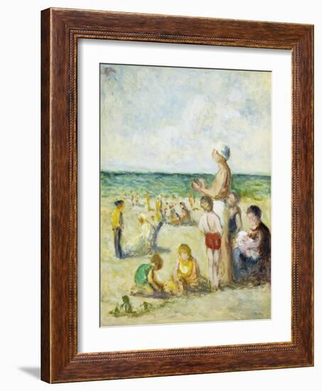 On the Beach in Normandy-Maximilien Luce-Framed Giclee Print