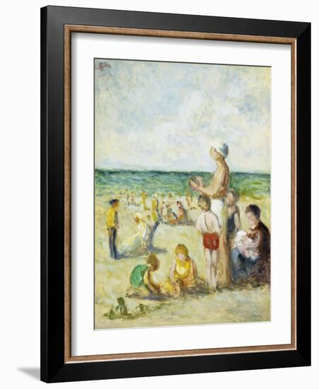 On the Beach in Normandy-Maximilien Luce-Framed Giclee Print