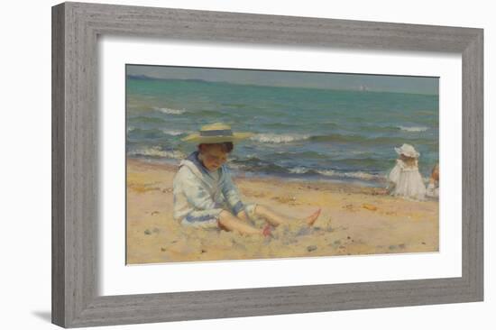 On The Beach, Lake Erie-Charles Courtney Curran-Framed Premium Giclee Print