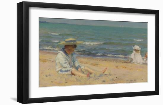 On The Beach, Lake Erie-Charles Courtney Curran-Framed Premium Giclee Print