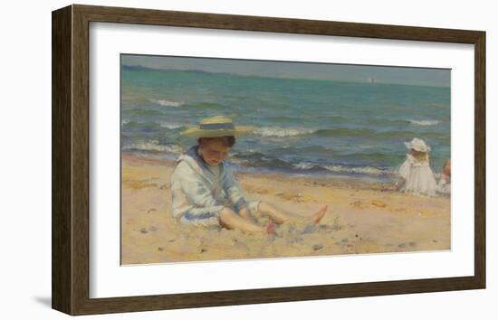 On The Beach, Lake Erie-Charles Courtney Curran-Framed Premium Giclee Print