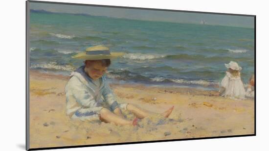 On The Beach, Lake Erie-Charles Courtney Curran-Mounted Premium Giclee Print