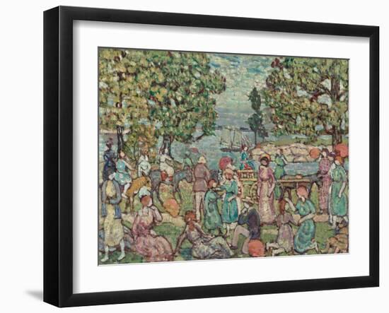 On the Beach, No. 3, 1915 (Oil on Canvas)-Maurice Brazil Prendergast-Framed Giclee Print