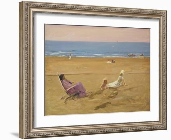 On the Beach (Oil on Canvas)-John Lavery-Framed Giclee Print