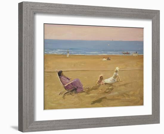 On the Beach (Oil on Canvas)-John Lavery-Framed Giclee Print