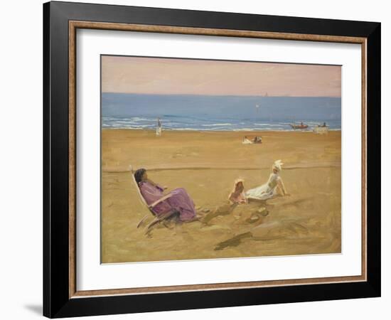 On the Beach (Oil on Canvas)-John Lavery-Framed Giclee Print