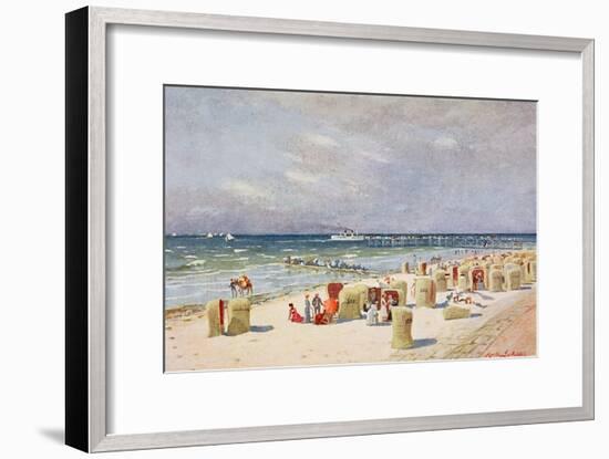 On the Beach on Norderney-null-Framed Giclee Print