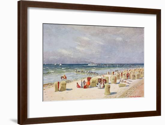 On the Beach on Norderney-null-Framed Giclee Print