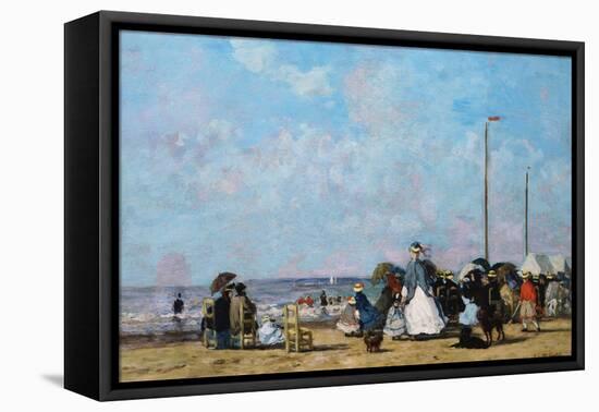 On the Beach, Trouville-Eug?ne Boudin-Framed Premier Image Canvas