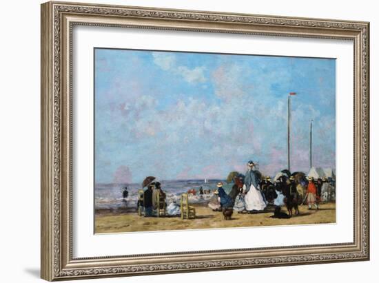 On the Beach, Trouville-Eug?ne Boudin-Framed Giclee Print