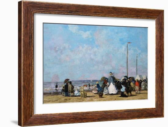 On the Beach, Trouville-Eug?ne Boudin-Framed Giclee Print