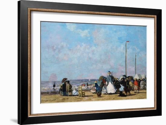 On the Beach, Trouville-Eug?ne Boudin-Framed Giclee Print