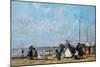 On the Beach, Trouville-Eug?ne Boudin-Mounted Giclee Print