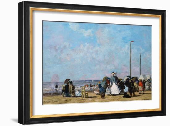 On the Beach, Trouville-Eug?ne Boudin-Framed Giclee Print