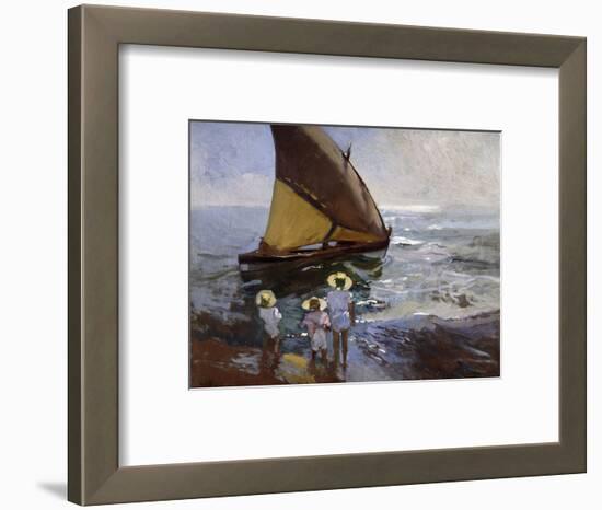 On the Beach, Valencia-Joaquín Sorolla y Bastida-Framed Premium Giclee Print