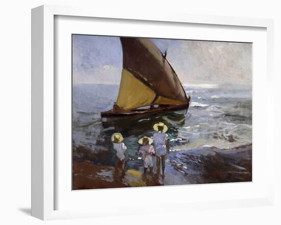 On the Beach, Valencia-Joaquín Sorolla y Bastida-Framed Giclee Print