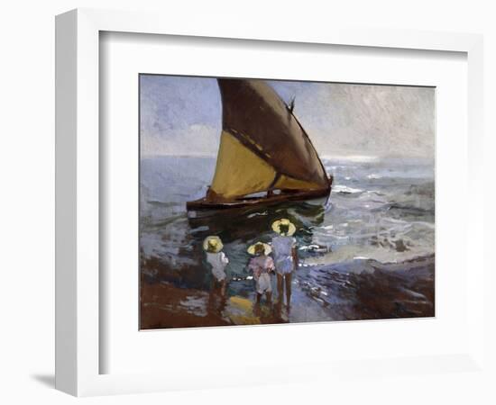 On the Beach, Valencia-Joaquín Sorolla y Bastida-Framed Giclee Print