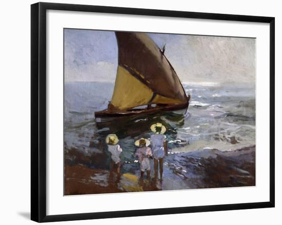 On the Beach, Valencia-Joaquín Sorolla y Bastida-Framed Giclee Print