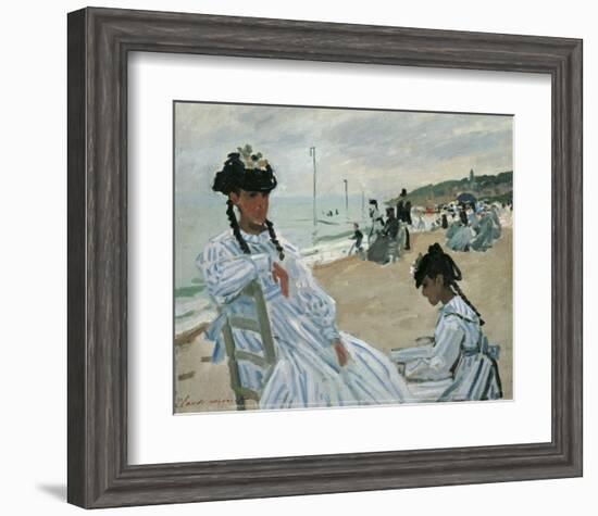 On the Beach-Claude Monet-Framed Art Print