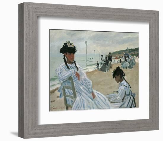 On the Beach-Claude Monet-Framed Art Print