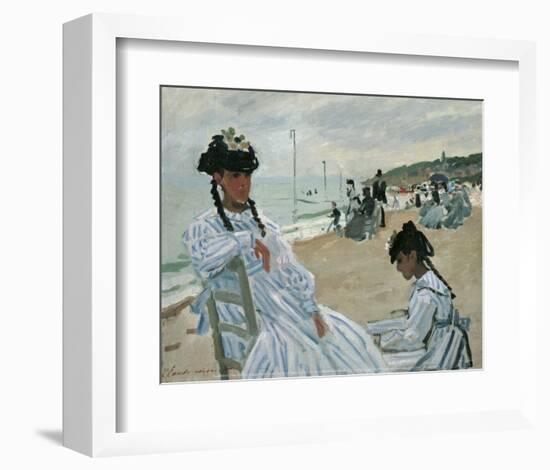 On the Beach-Claude Monet-Framed Art Print