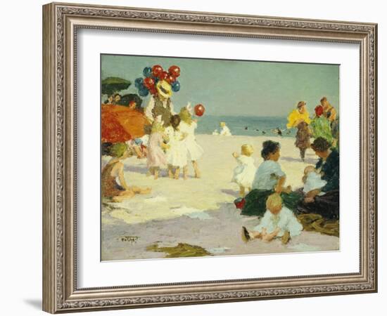 On the Beach-Edward Henry Potthast-Framed Giclee Print