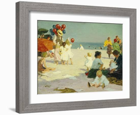 On the Beach-Edward Henry Potthast-Framed Giclee Print