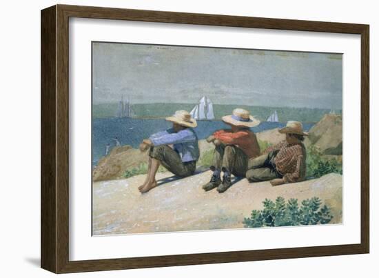 On the Beach-Winslow Homer-Framed Premium Giclee Print