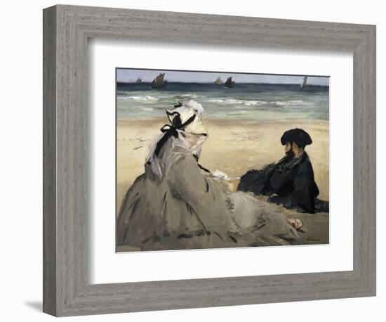 On the Beach-Edouard Manet-Framed Art Print