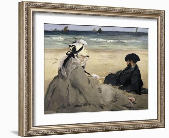 On the Beach-Edouard Manet-Framed Art Print