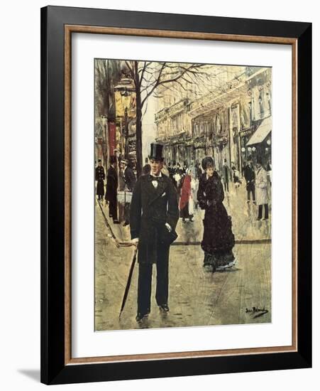 On the Boulevard-Jean Béraud-Framed Art Print