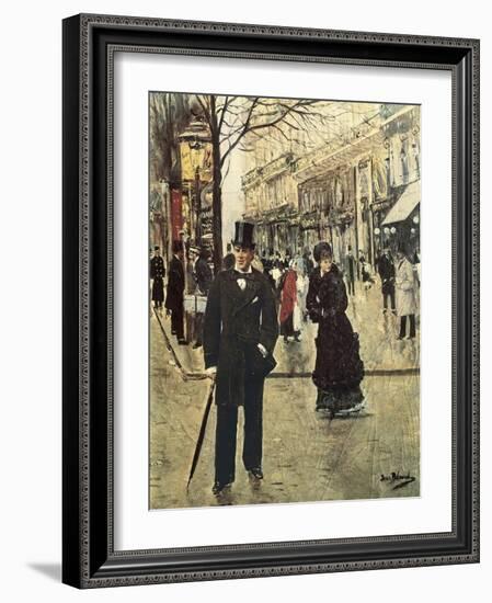 On the Boulevard-Jean Béraud-Framed Art Print