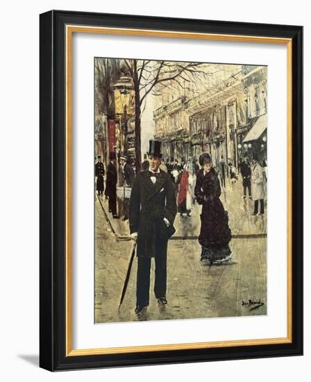 On the Boulevard-Jean Béraud-Framed Art Print