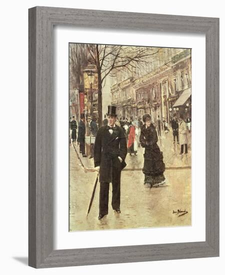 On the Boulevard-Jean Béraud-Framed Giclee Print