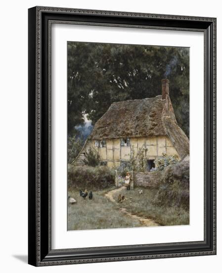 On the Brook Road, Near Witley-Helen Allingham-Framed Giclee Print