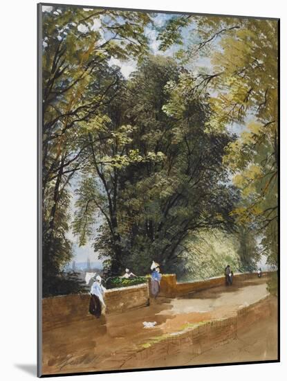 On the Castle Wall, Exeter, C.1860-John Gendall-Mounted Giclee Print