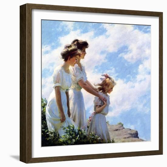 On the Cliff, 1910-Charles Courtney Curran-Framed Giclee Print