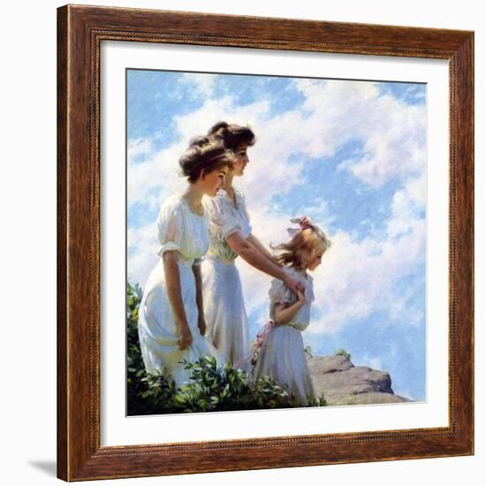 On the Cliff, 1910-Charles Courtney Curran-Framed Giclee Print