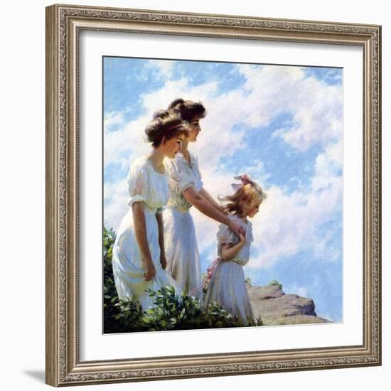 On the Cliff, 1910-Charles Courtney Curran-Framed Giclee Print