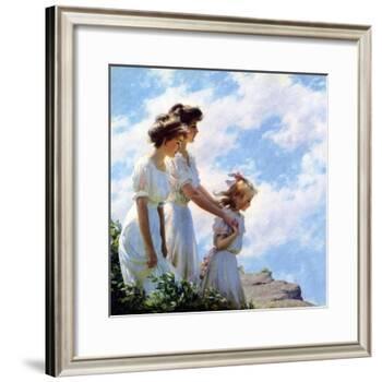 On the Cliff, 1910-Charles Courtney Curran-Framed Giclee Print