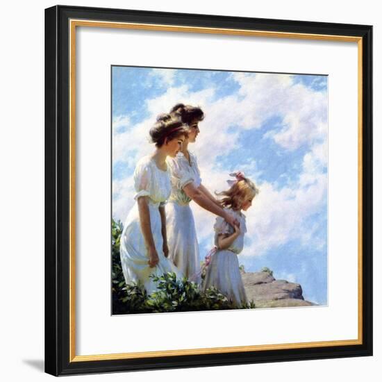 On the Cliff, 1910-Charles Courtney Curran-Framed Giclee Print