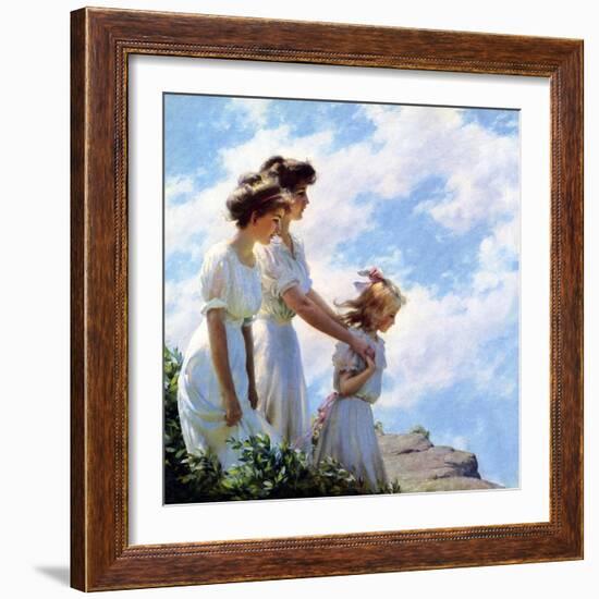 On the Cliff, 1910-Charles Courtney Curran-Framed Giclee Print